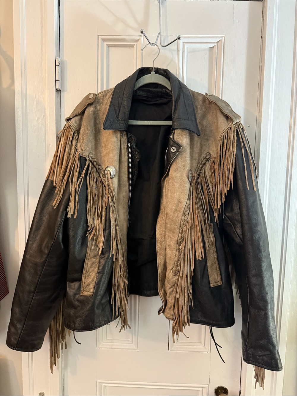 Vintage Western Leather Biker Jacket